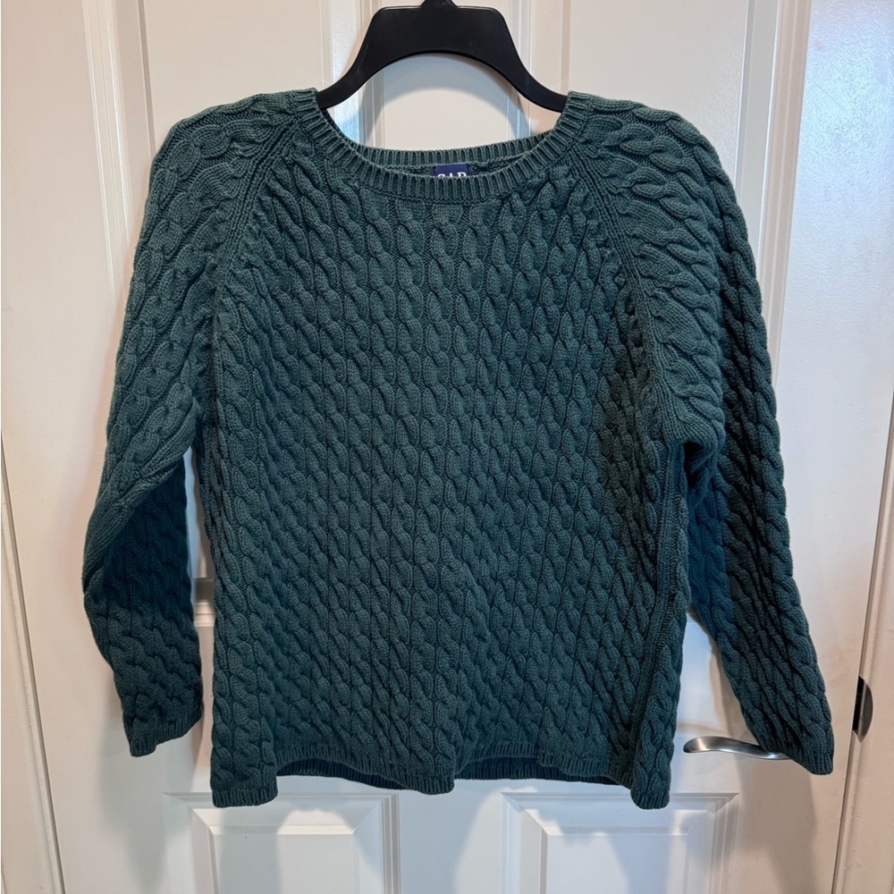 GAP Green Cable Knit Sweater